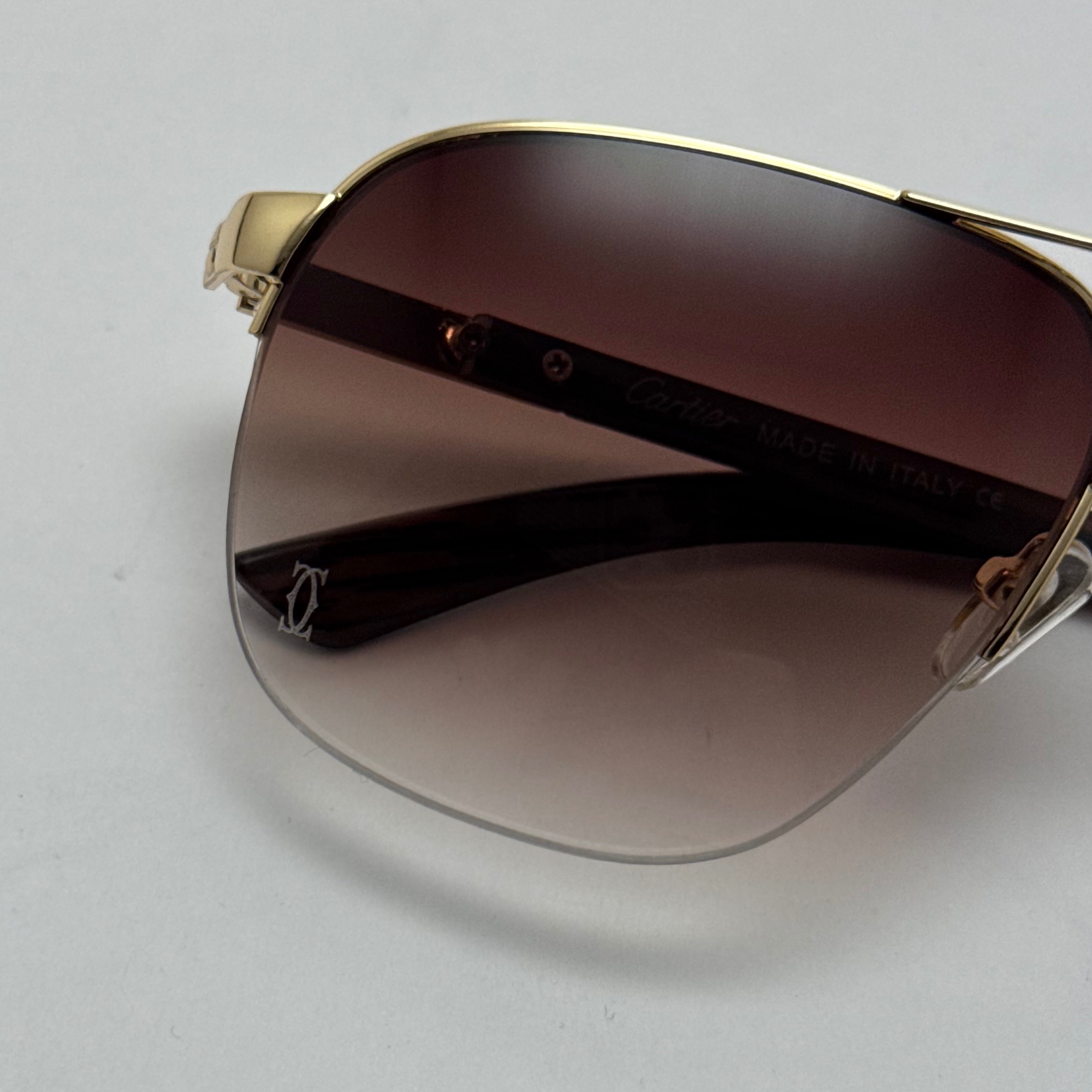 عینک آفتابی مردانه کارتیر Cartier مدل Santos قهوه ای