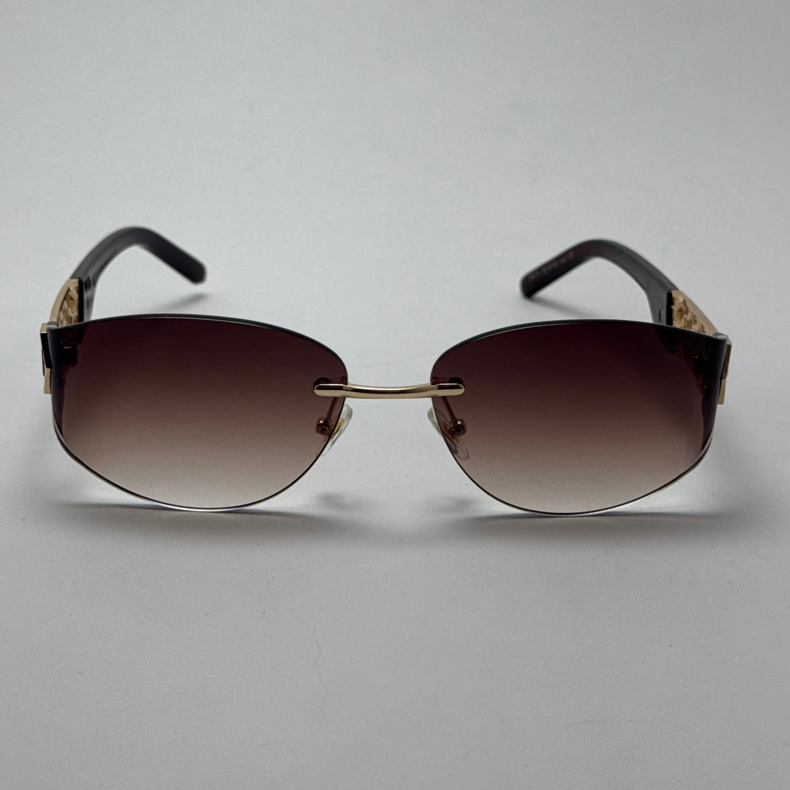 عینک آفتابی فیلیپ پلین Philip Plein مدل Luxury Shield فریم لس قهوه ای - لنز UV400