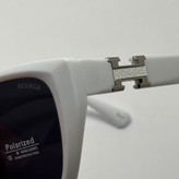 عینک آفتابی زنانه پلاریزه هرمس HERMES سفید کد p5223 به همراه کارو پارچه ای و دستمال