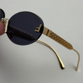 عینک آفتابی زنانه فندی Fendi فریم لس بیضی مدل Oval Frame Diamond Style نگین کاری شده کیفیت مستر مشکی طلایی