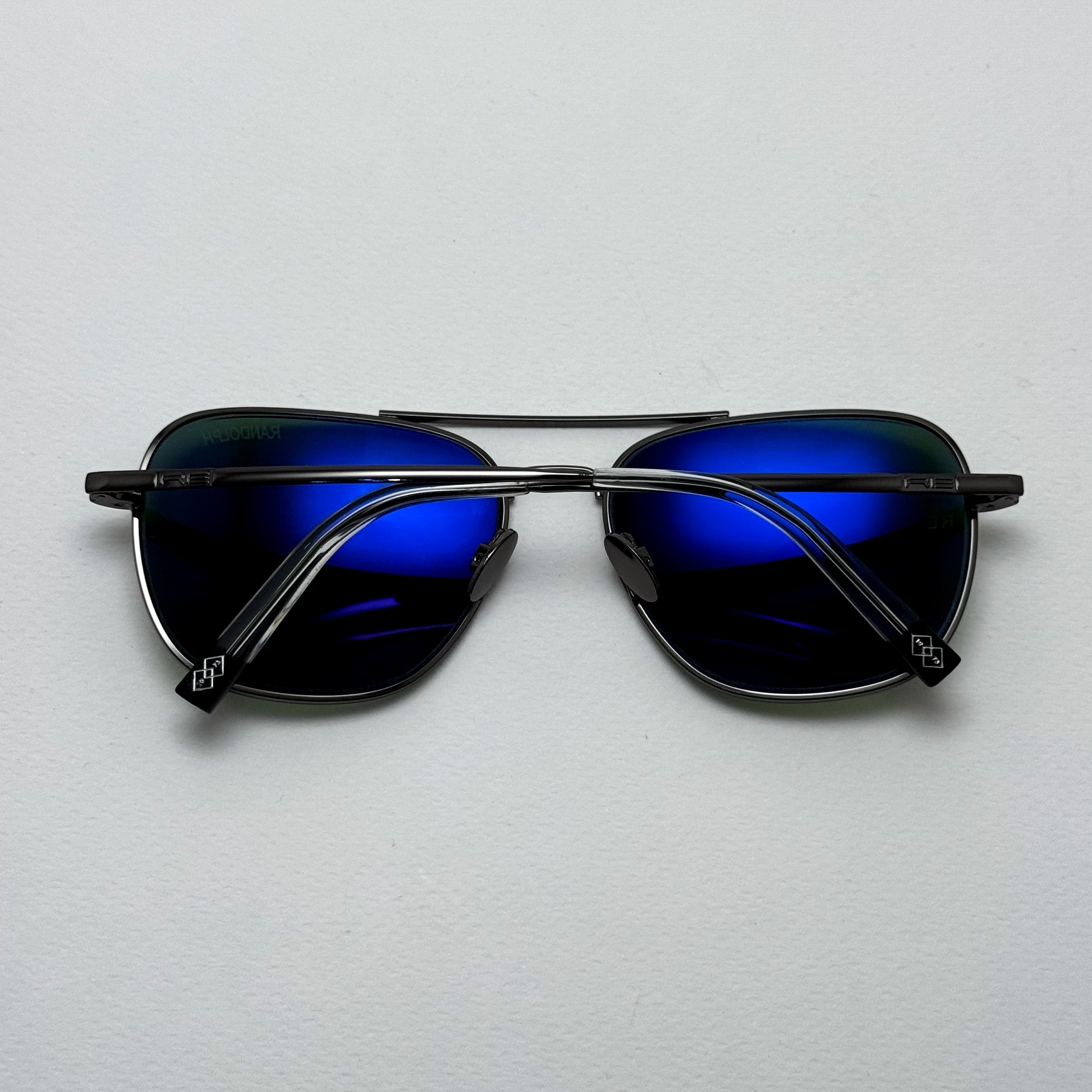 عینک آفتابی خلبانی رندولف شیشه سنگ آنتی رفلکس سبز فریم نوک مدادی فول پک RANDOLPH AVIATOR RE 58 24K