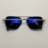 عینک آفتابی خلبانی رندولف شیشه سنگ آنتی رفلکس مشکی نقره ای فول پک RANDOLPH AVIATOR RE 58 24K WHITE GOLD