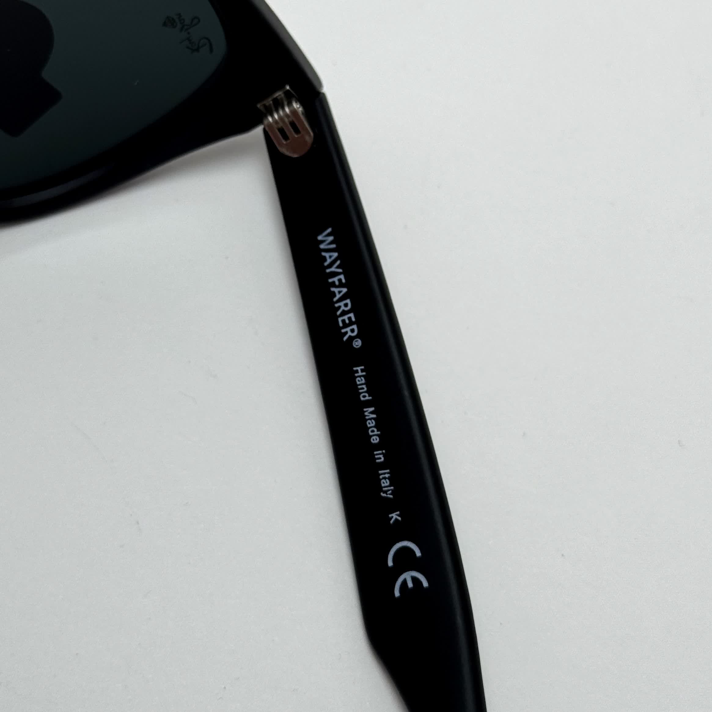 عینک آفتابی ریبن ویفرر شیشه سنگ مشکی به همراه پک کامل ریبن Rayban WAYFARER RB 2140 سایز 54