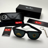 عینک آفتابی ریبن ویفرر شیشه سنگ مشکی به همراه پک کامل ریبن Rayban WAYFARER RB 2140 سایز 54