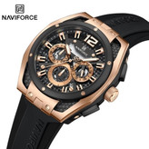 ساعت مچی مردانه اورجینال نیوی فورس مشکی رزگلد Naviforce NF8063 (سه موتوره)