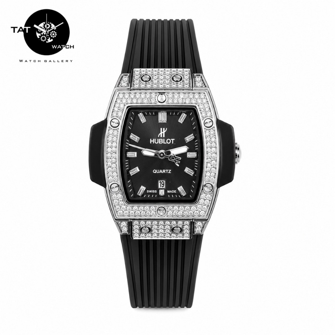 ساعت مچی زنانه هابلوت بند رابر باگارانتی جعبه ارسال رایگان در رنگبندی Hublot