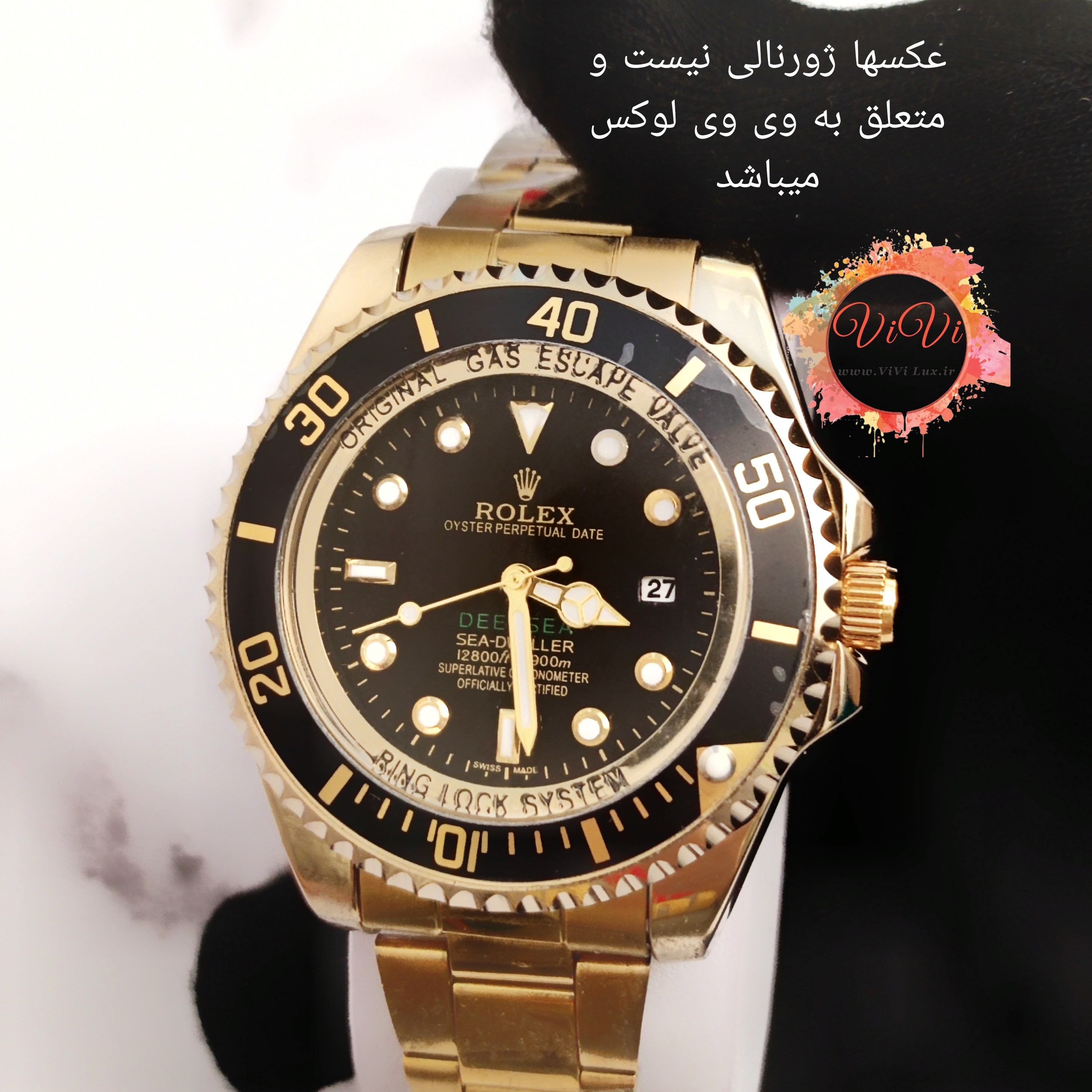 ساعت رولکس ساب مارین سری نایاب gas escape valve زه چرخان رنگ ثابت Rolex submariner gas escape valve
