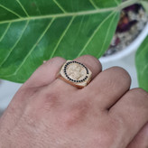 انگشتر تاج مردانه طلاروسی دورنگین