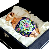 گلدان مسی طرح پرداز مدل خمره ای ارتفاع 15