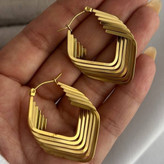 گوشواره استیل زنانه طرح لوزی تنوع طرح رنگ ثابت کد tj (پس کرایه)