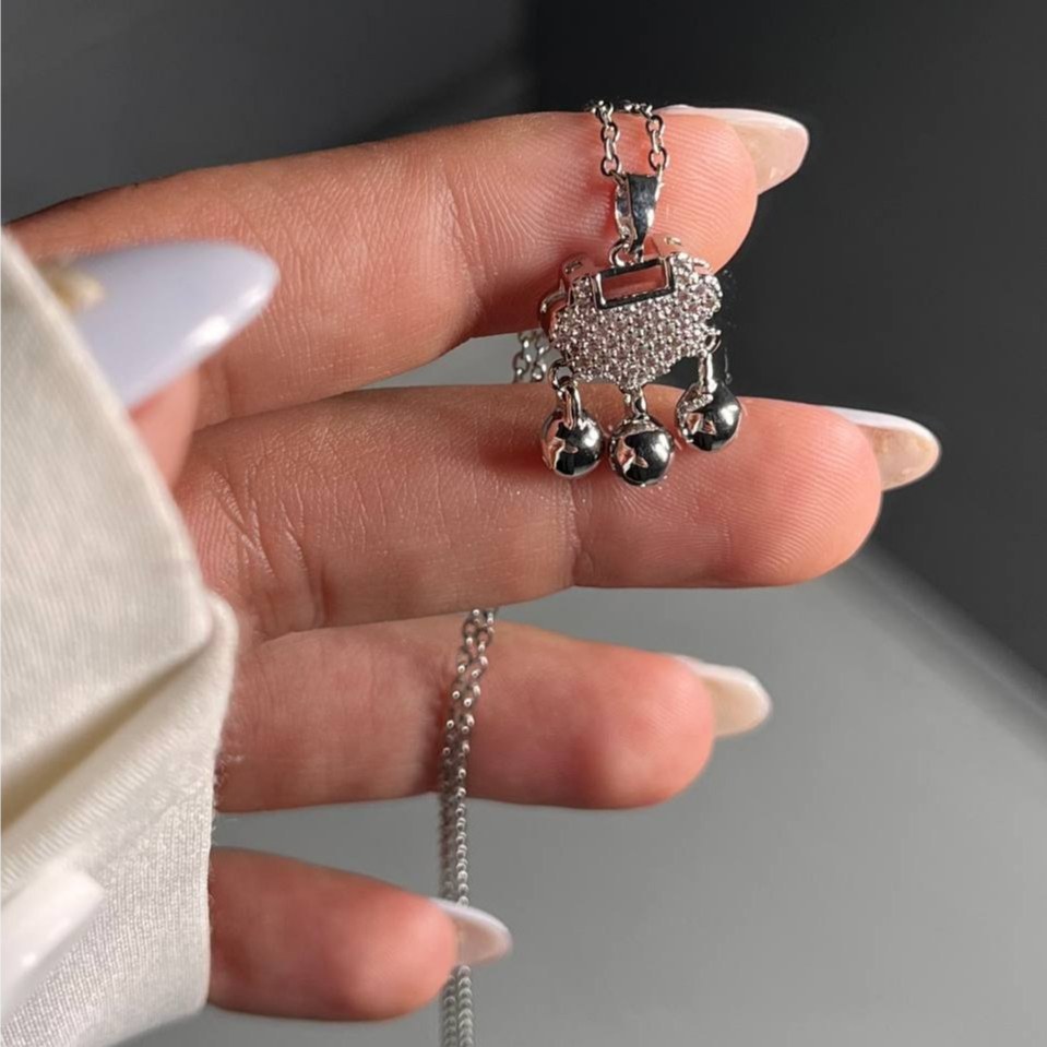 گردنبند و آویز پلاک استیل زنانه طرح ابر گوی باران آویز رنگ ثابت کد tk (پس کرایه)