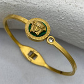 دستبند و بنگل استیل زنانه طرح ورساچه Versace نگین تنوع طرح رنگ ثابت کد tj (پس کرایه)