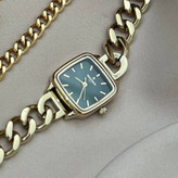 ست کامل گردنبند و ساعت رومانسون و دستبند و انگشتر و گوشواره استیل زنانه طرح ورساچه Versace رنگ ثابت کد tj (پس کرایه)