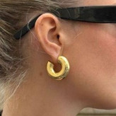 گوشواره زنانه مدل مینیمال حلقه ای آینه ای رنگ ثابت کد gy