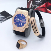 ست ساعت مردانه با دستبند و انگشتر ساعت مارک HUBLOT