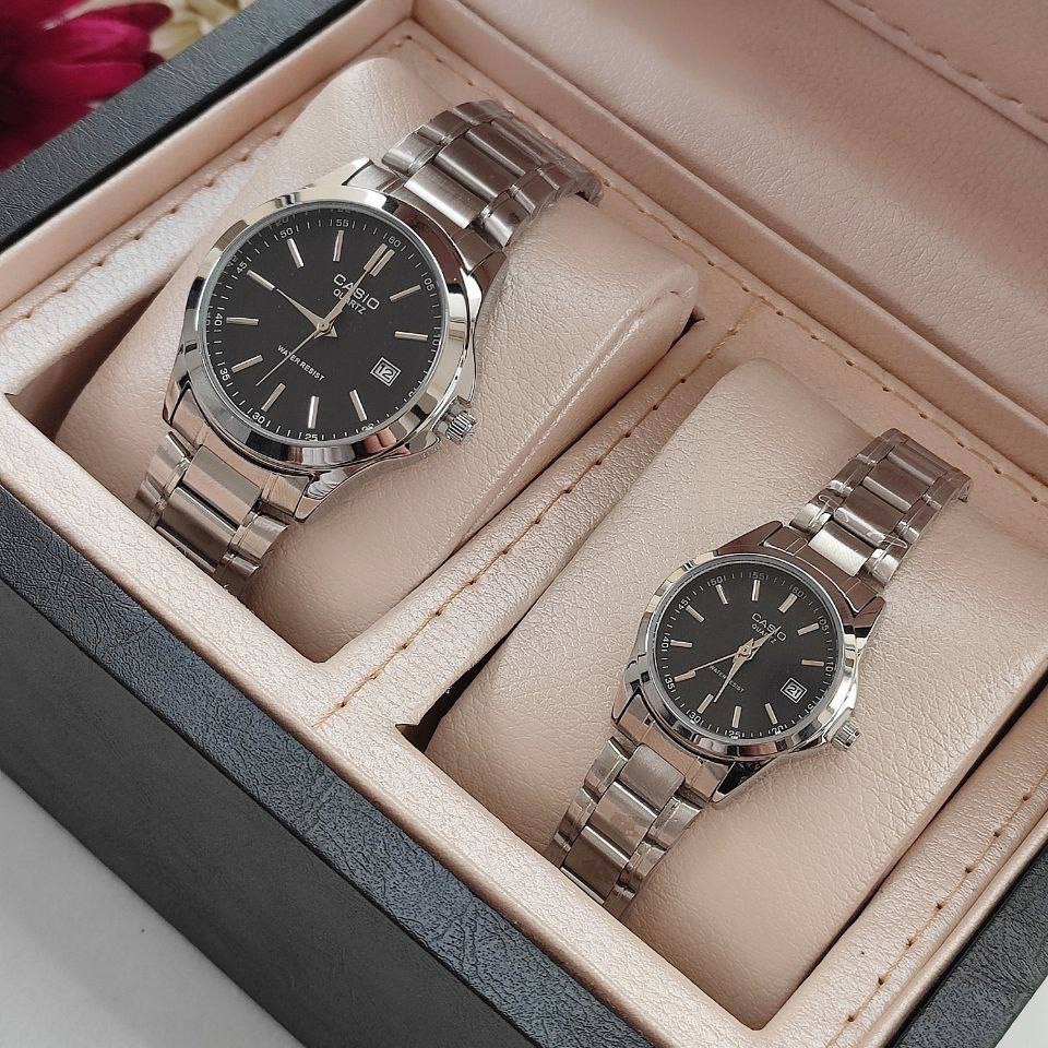 ساعت زنانه و مردانه قیمت تک کاسیو استیل تاریخ دار موتور ژاپن مارک معروف CASIO نمونه درجه یک ارسال رایگان