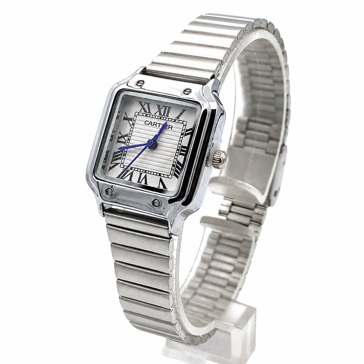 ساعت زنانه طرح کارتیه (Cartier) صفحه مربعی استیل