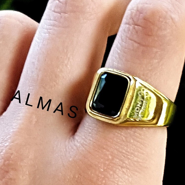 انگشتر مردانه مونت بلانک انگشتر استیل نگین مشکی سایز 9