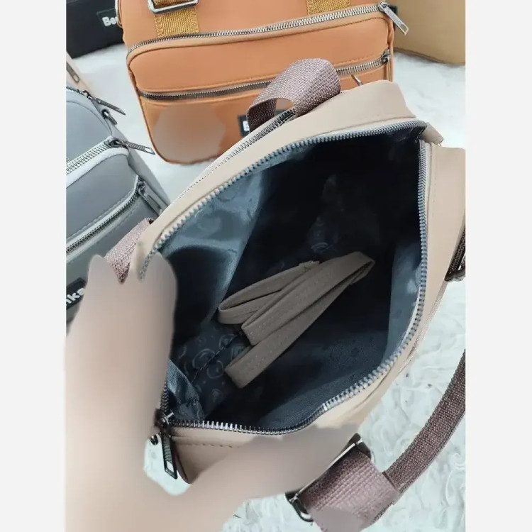 کیف دستی و دوشی چرم صنعتی زنانه مدل برشکا رنگ عسلی و مشکی