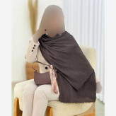 شال پلیسه لمه دار دور ریش زنانه ابعاد 75 در 175 سانتی متر (2)