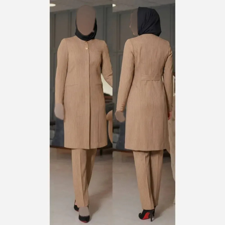 ست اداری زنانه جنس شانتون دیپلمات فری سایز تا 46 در سه رنگ متنوع