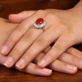 انگشتر عقیق زنانه کد 34963