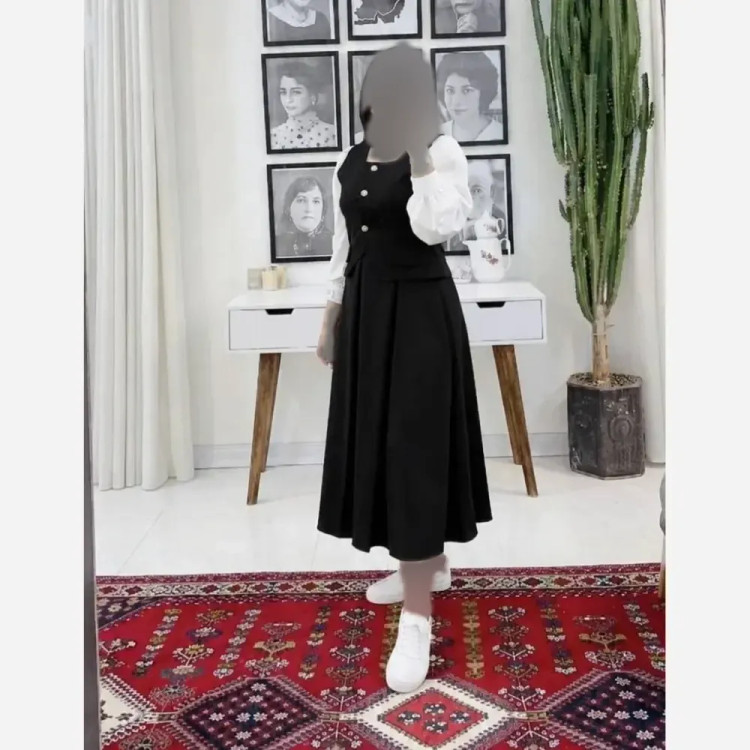کت لینن جلو بند دار طرح تیام فری سایز 38 تا 48