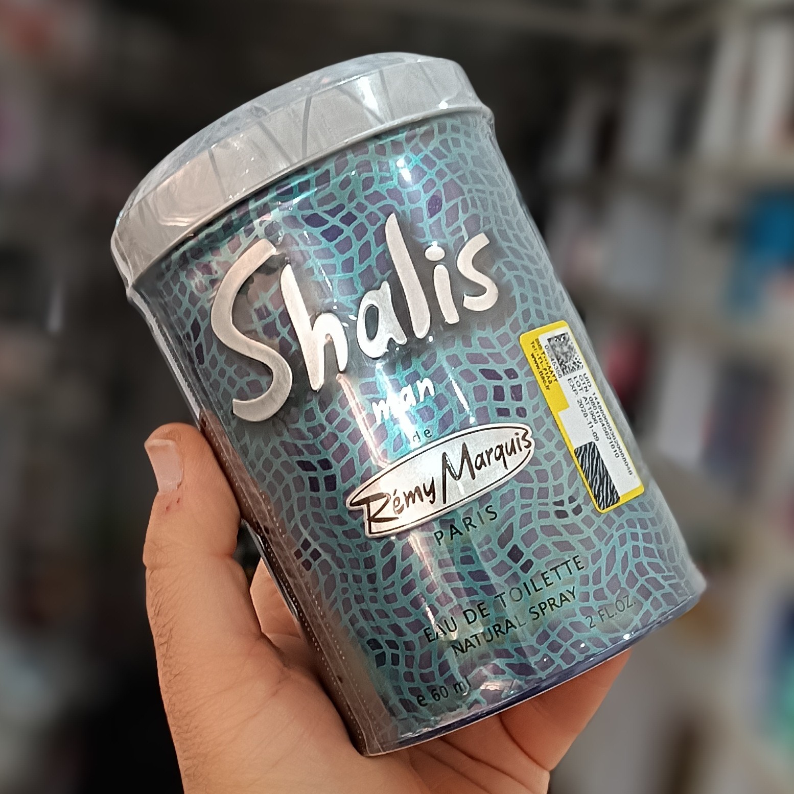 ادکلن شالیس اصل فلزی shalis لیبل دار ادکلن شالیز آبی