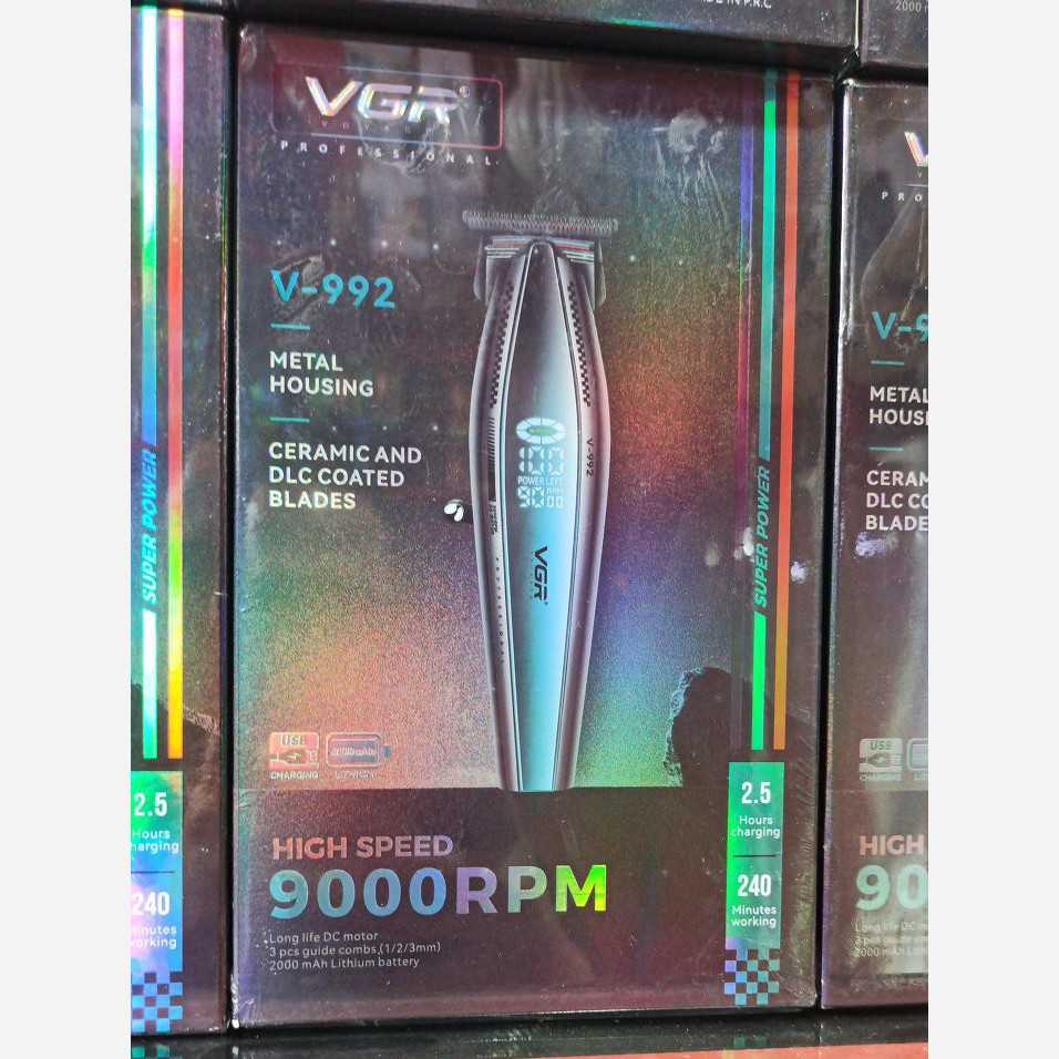 ماشین اصلاح صفر زن خط زن وی جی آر V-992شاهکاری از وی جی آر 9000 دور در دقیقه