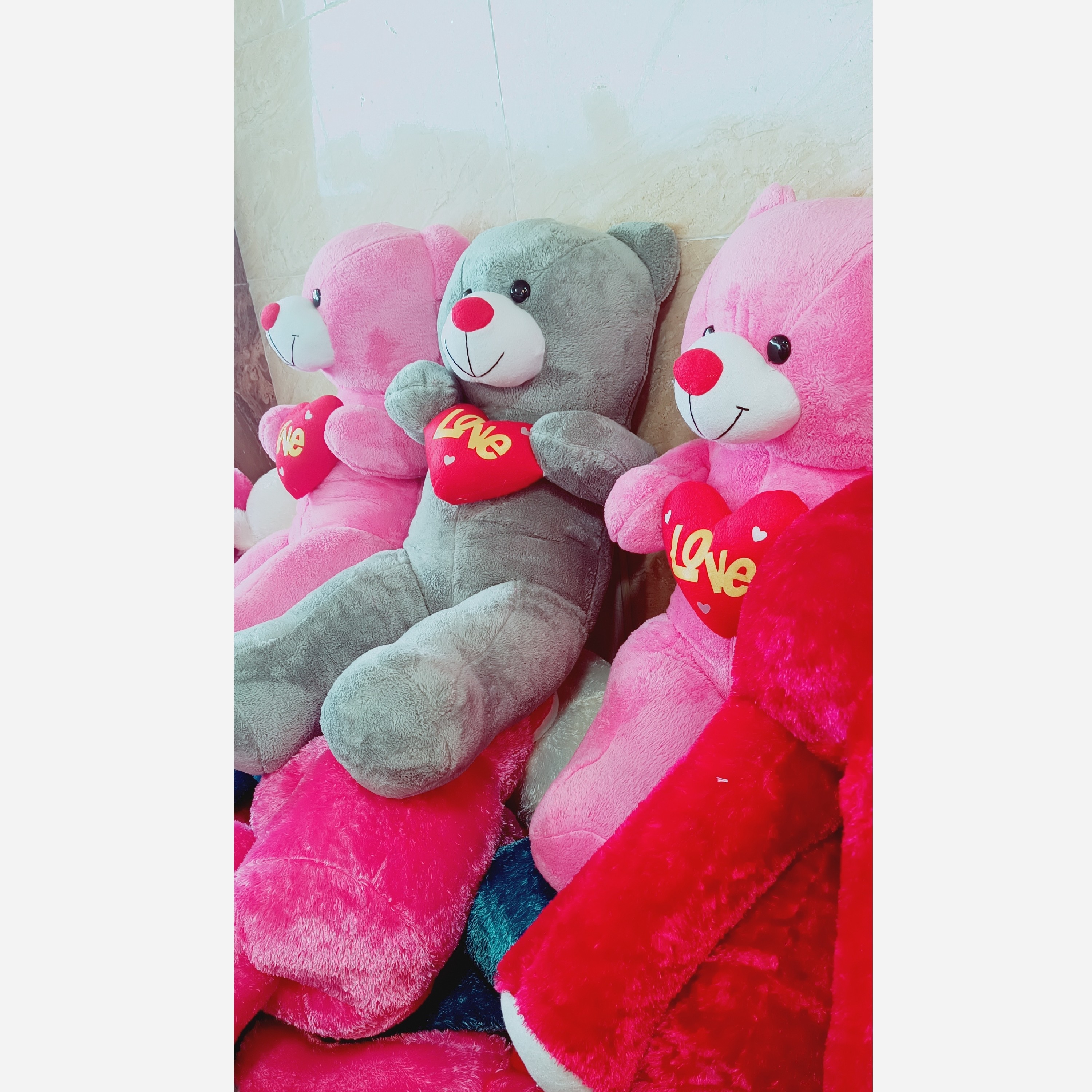 عروسک خرس شاسخین یک متری لاو love ،پارچه نیوسافت