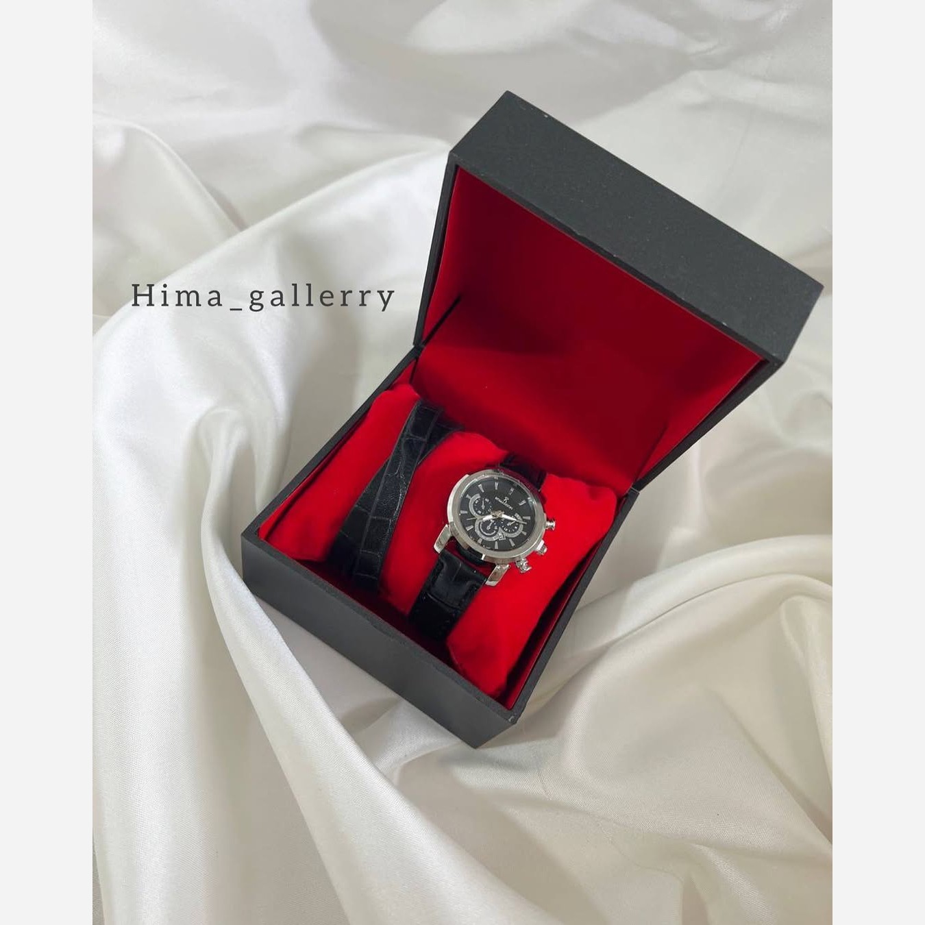 ساعت ست چرمی اسپرت مشکی و قهوه ای گالری هیما