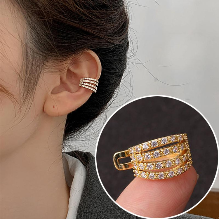ایرکاف چهار لاین نگین طلایی و نقره ای