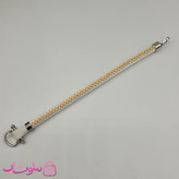 دستبند امگا رابر سفید مردانه سایز لارج کیفیت مستر با دوخت نارنجی (طراحی جدید) کد 1450