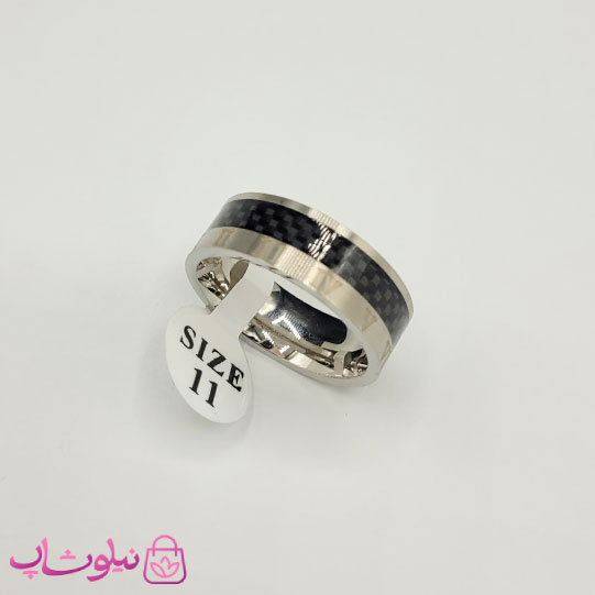 انگشتر مردانه کارتیه مدل اعداد یونانی نقره ای مشکی کد 460