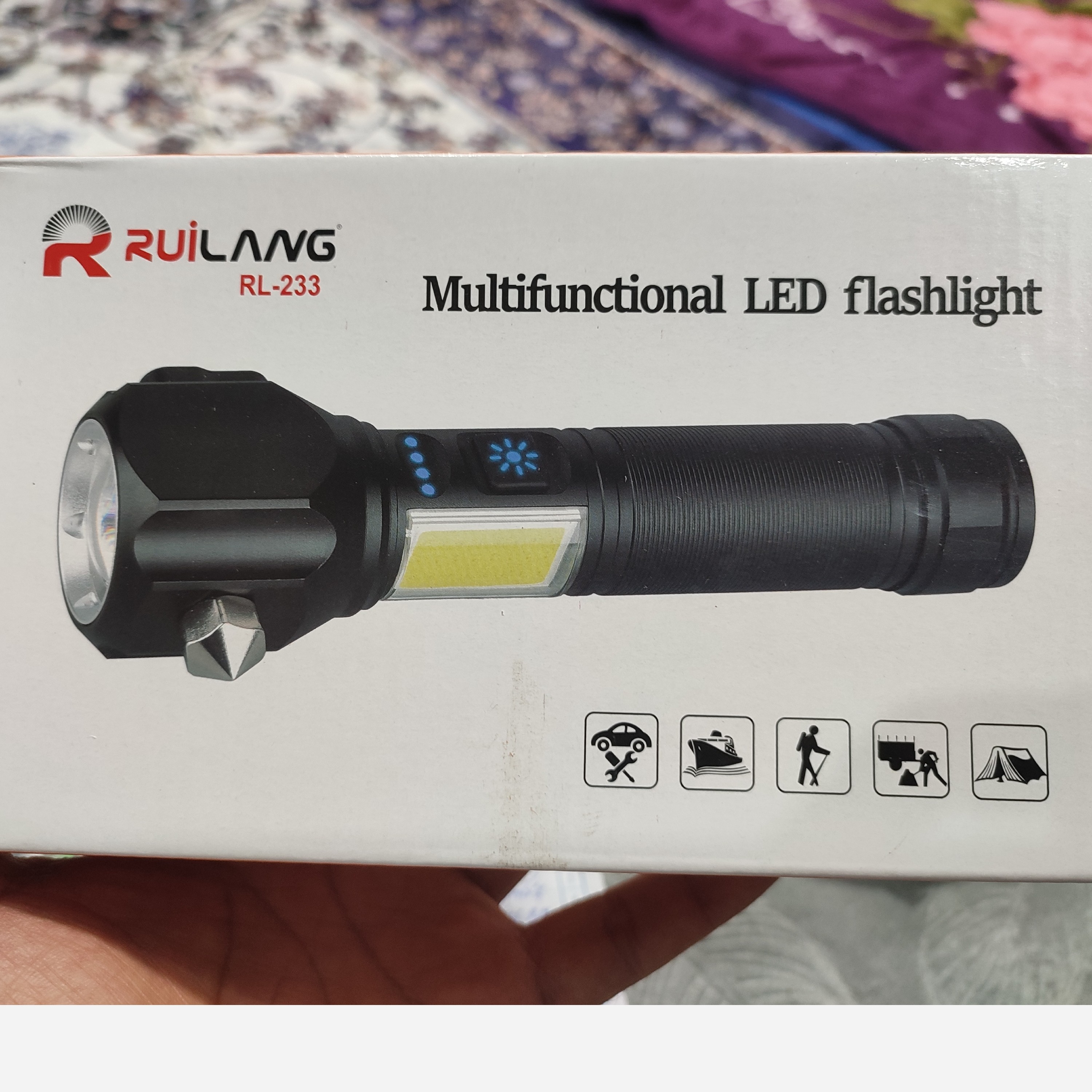 چراغ قوه شارژی دستی رویلانگ ( پک 3 عددی ) مدل RUILANG RL-233 پلیسی زوم دار (تضمین سلامت و اصالت کالا) ( گناوه مارکت )