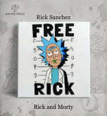 تابلو نقاشی بوم ریک سانچز انیمیشن ریک و مورتی طرح Free Rick