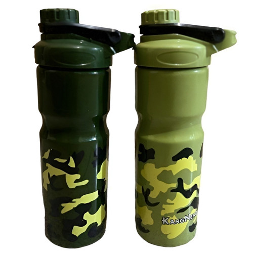 قمقمه ورزشی وارداتی قفل دار نشکن نیم لیتری مدل ارتشی