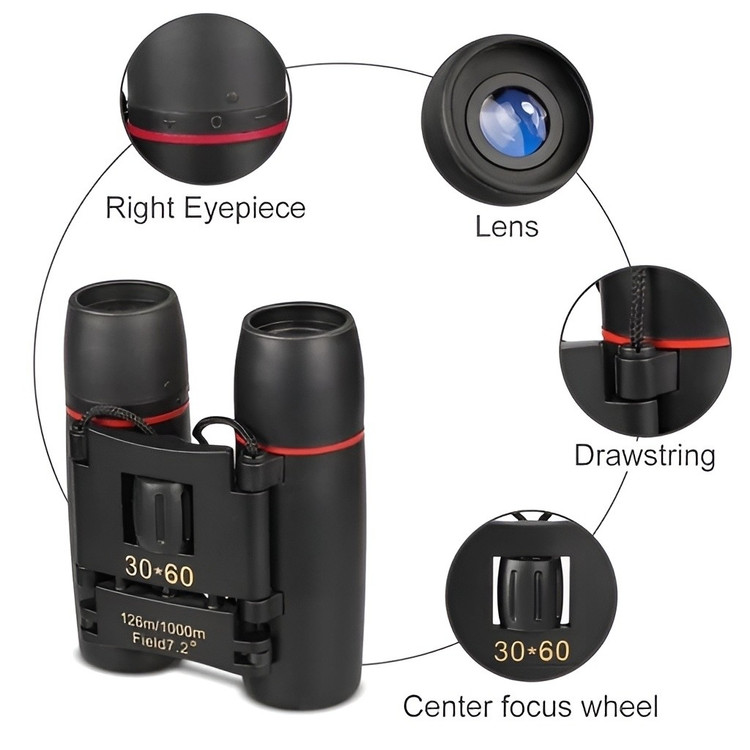 دوربین شکاری دوچشمی اورجینال جیبی و تاشو BINOCULARS (ارسال رایگان و خرید قسطی)