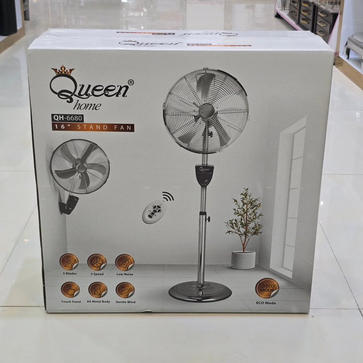 پنکه ایستاده کوئین هوم مدل QH-6680 ریموت دار 5 پره با ارسال رایگان