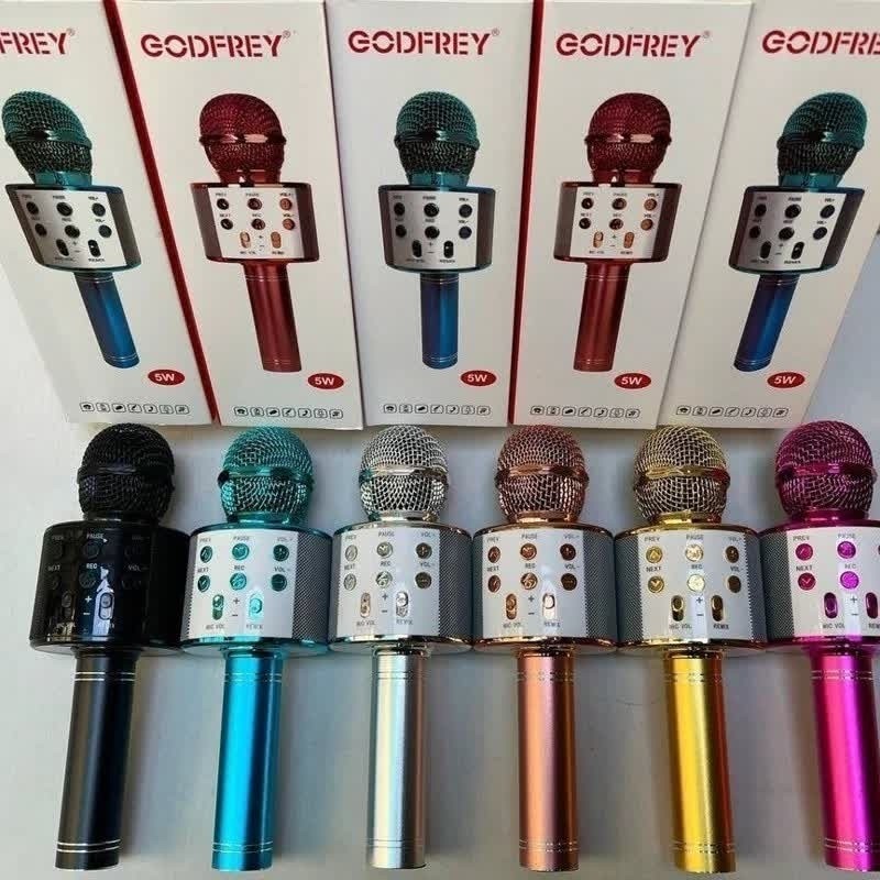 اسپیکر میکروفن بلوتوث دار اصلی GOODFREY WS-858 شارژی در 8 رنگ جذاب میکروفون بلندگو