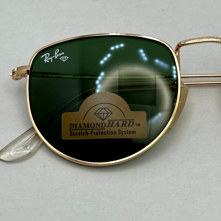 عینک آفتابی ریبن rayban شیشه سنگ سبز طلایی کد rb 3958 - فول پک (ارسال رایگان)