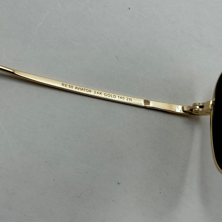 عینک آفتابی خلبانی رندولف شیشه سنگ آنتی رفلکس سبز فریم طلایی فول پک اصلی RANDOLPH AVIATOR RE 58 24K GOLD (ارسال رایگان)