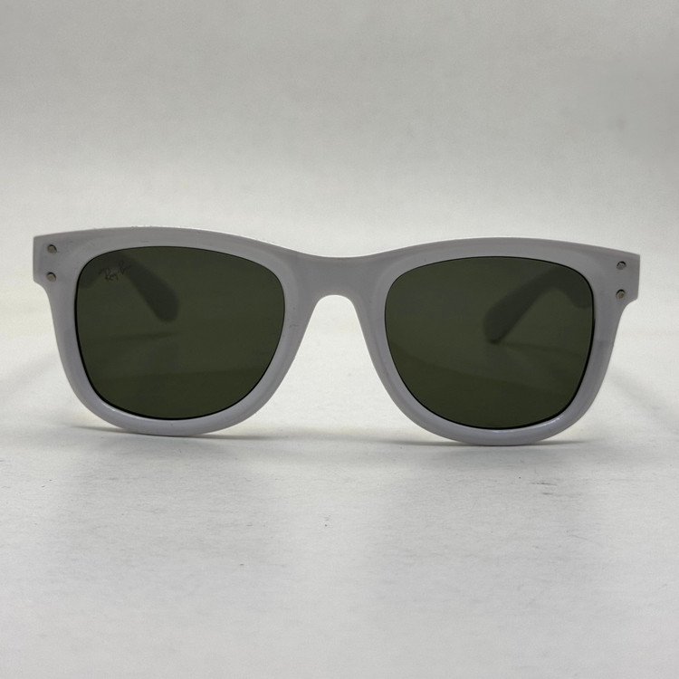 عینک آفتابی ریبن ویفرر ریورس سفید عدسی سبز به همراه پک کامل rayban (ارسال رایگان)