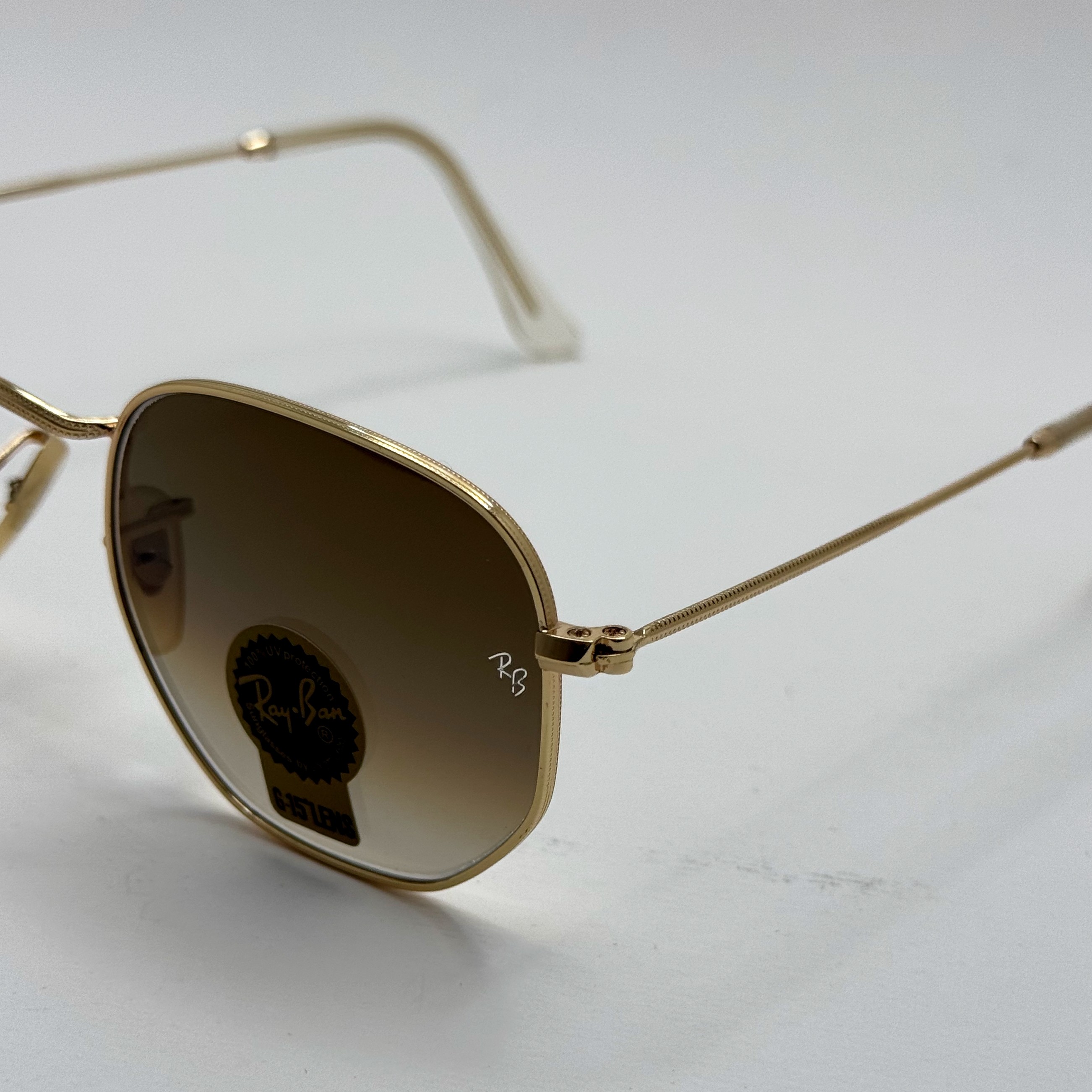عینک ریبن شیشه سنگ هگزونال قهوه ای هایلایت آنتی رفلکس به همراه پک کامل ریبن کد Rayban RB 3548 (ارسال رایگان)