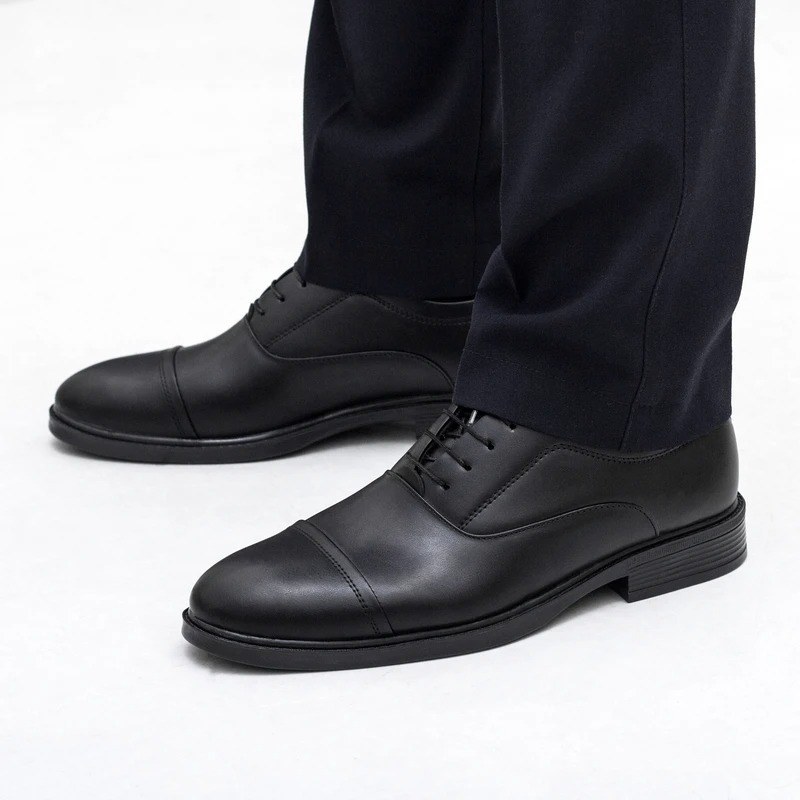 men's formal shoes black two-piece strap (پس کرایه)