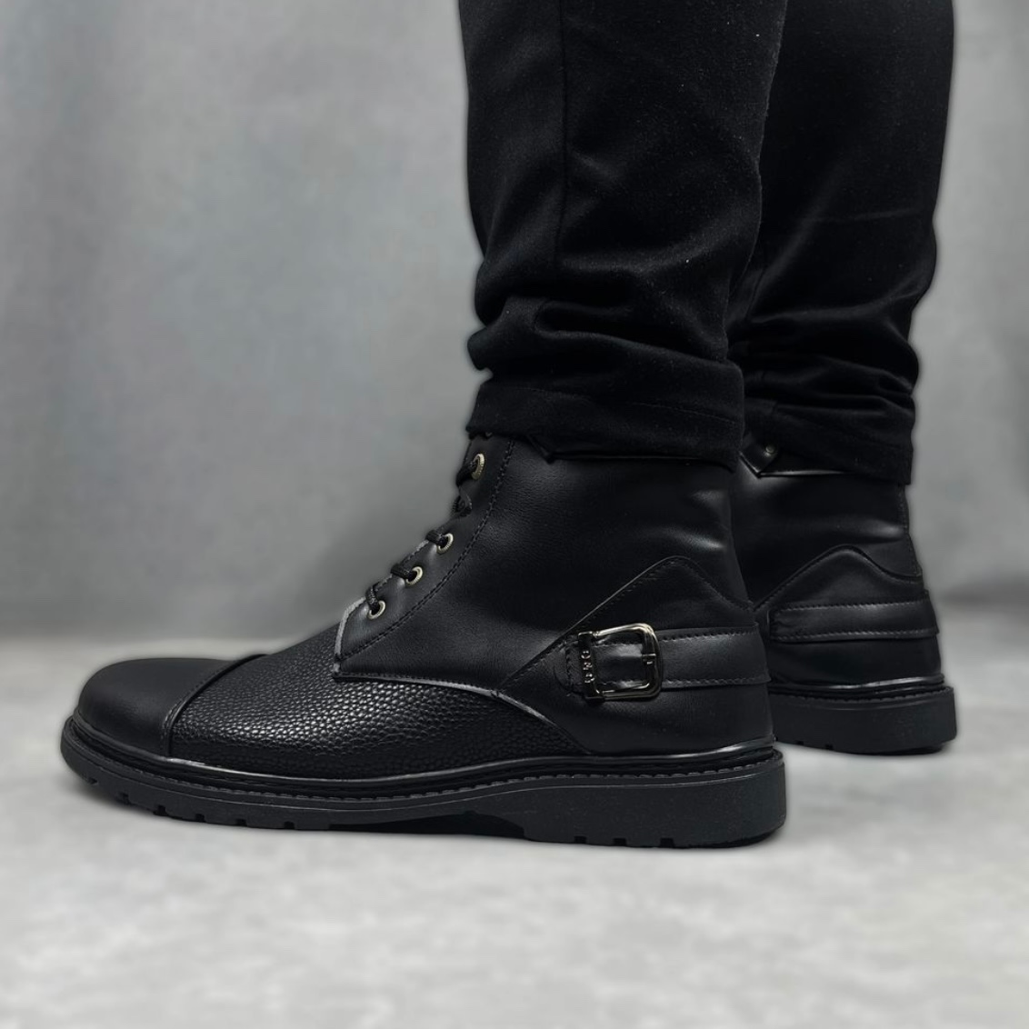 نیم بوت مردانه بندی مدل تگزاس رنگ مشکی پرفرووش (پس کرایه)